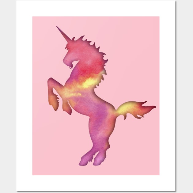 Pink Sherbert Unicorn Wall Art by ferinefire